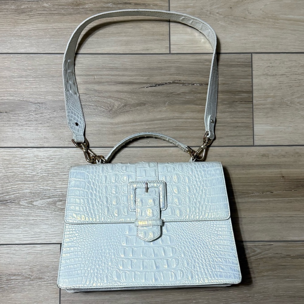 Brahmin Hallie in Shell White